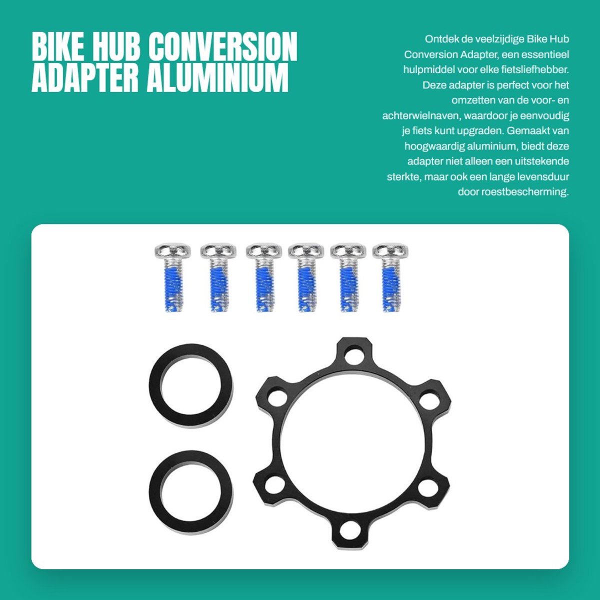 Dailygoods - Bike Hub Conversion Adapter - Aluminium - Duurzaam - 1 stuk - Achterwiel - Fietsen - Voor DIY projecten