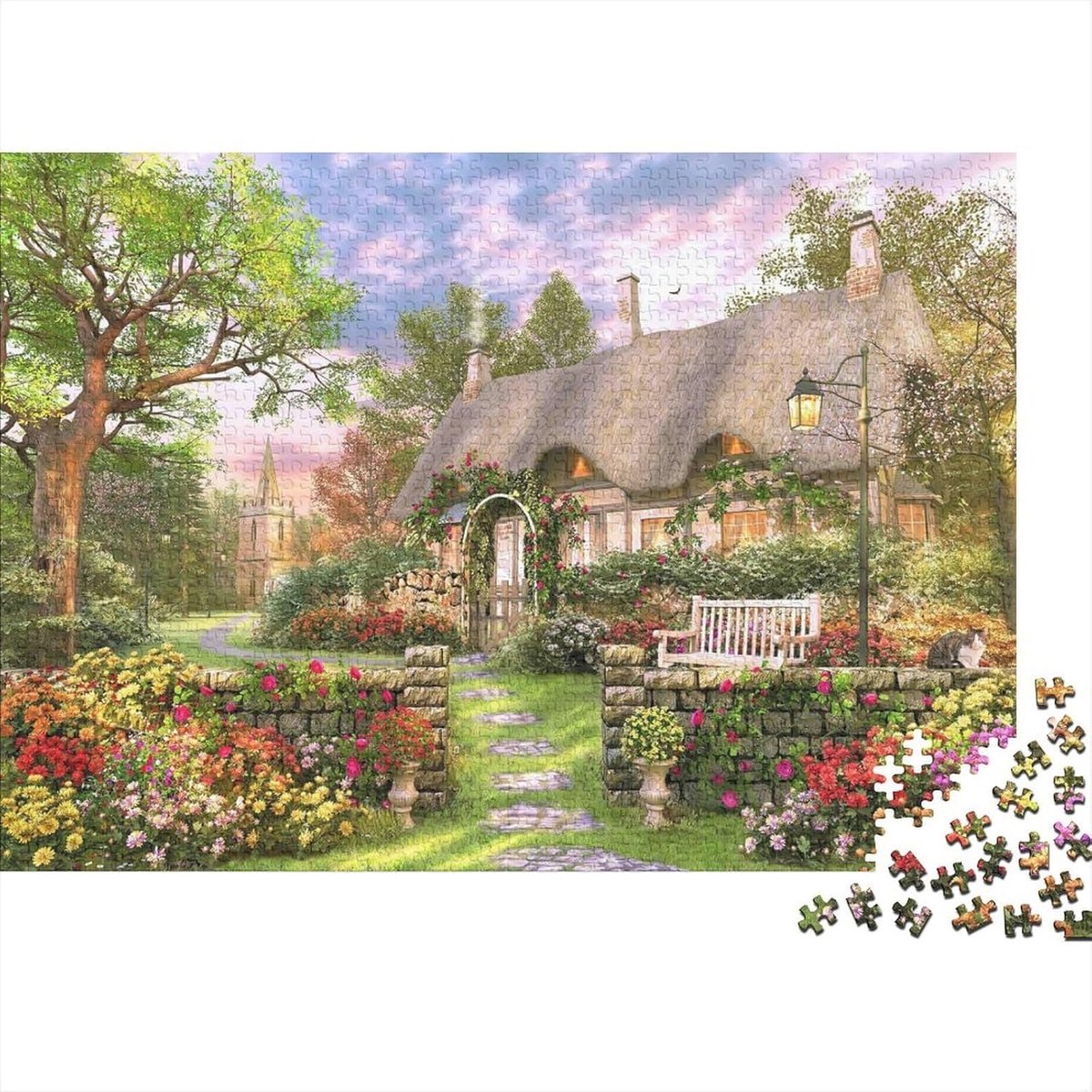 Tuinpuzzel 1000 stukjes - Volwassen puzzel - Ontspanning thuis - Gerecycled materiaal - 52 x 38 cm - Kleurrijk