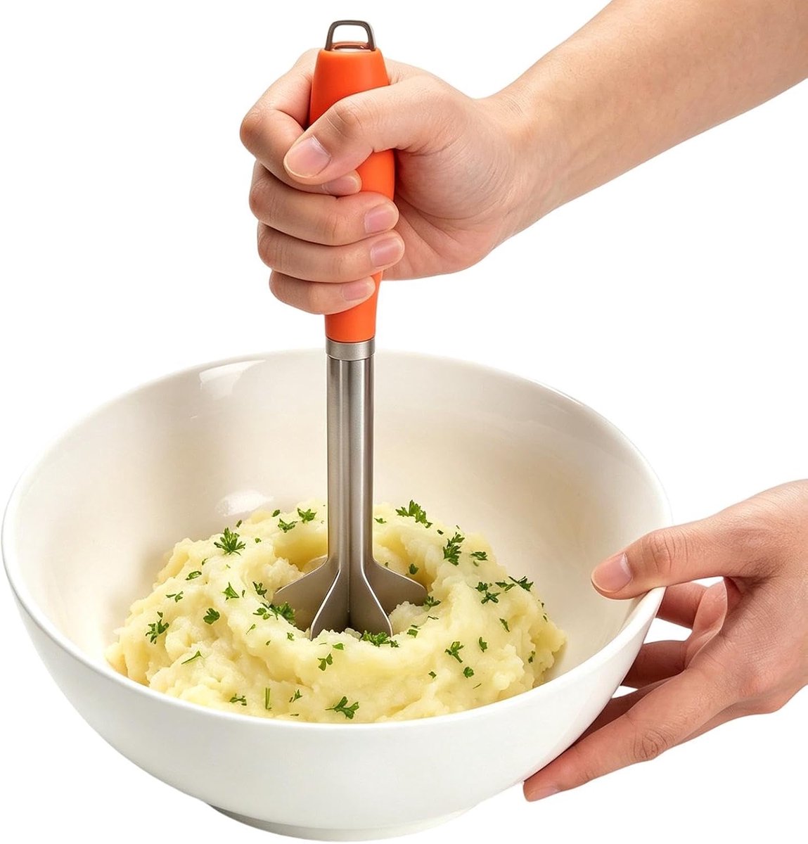 Vleesmolen Keuken - Voedselhakker - Thuis Voedsel Bereiden - Meervoudig Snijsysteem - 29 cm Hoog - Oranje