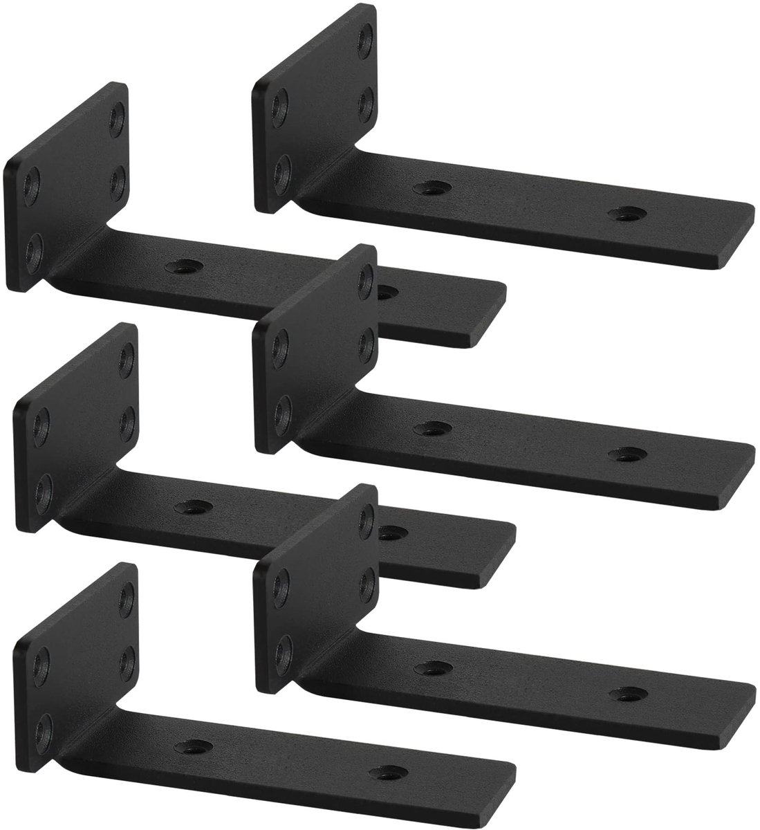 Dailygoods- Plankdragers Zwart - 6 Stuks - 90 Graden - Wandmontage - Zwaarlaststeun - Industrieel Ijzer - 15cm - Planksteunen
