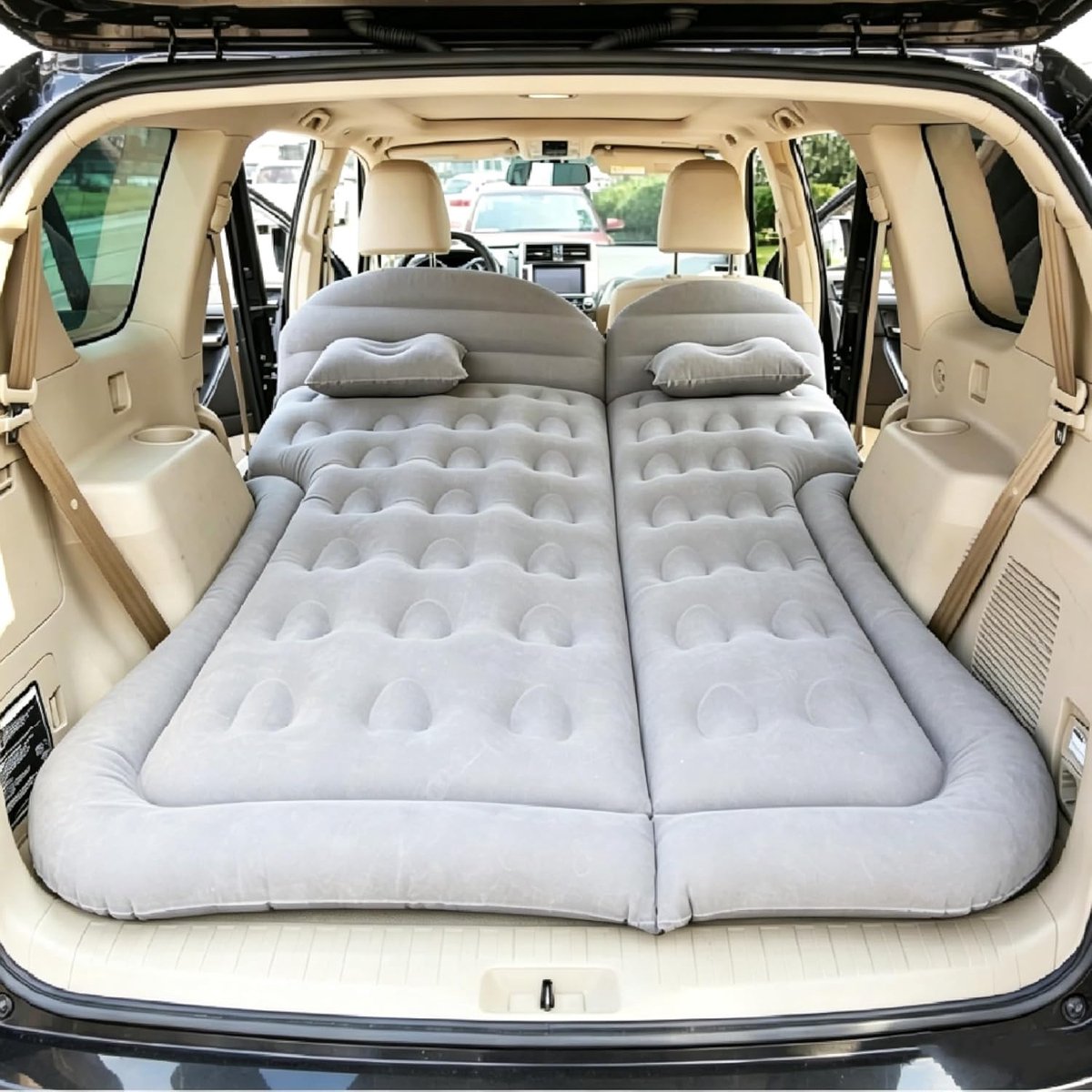Auto luchtmatras - Opblaasbaar bed - Comfortabel reizen - Snel op te blazen - 175x130cm - Grijs