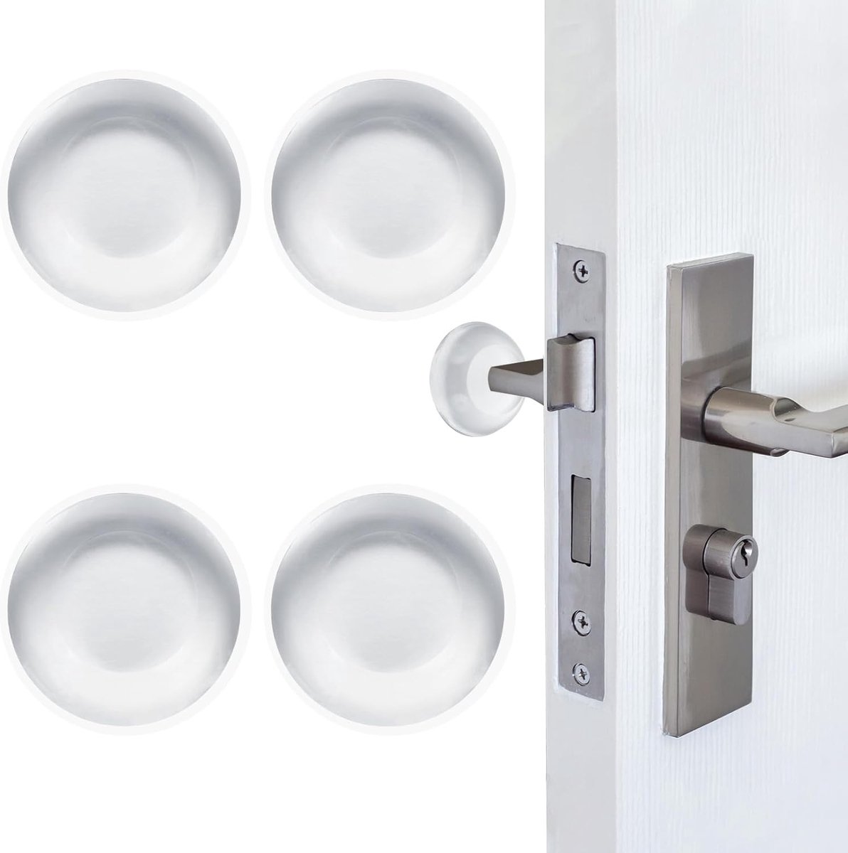 Deurstoppers - Muurstickers - Deuren Beschermen - Zelfklevend - 4 stuks - Transparant