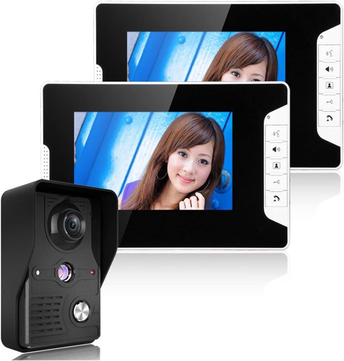 Video Deurtelefoon Kit - Intercom Systeem - Veiligheid Thuis - Nachtzicht Functie - 7 Inch Monitor - Zilver