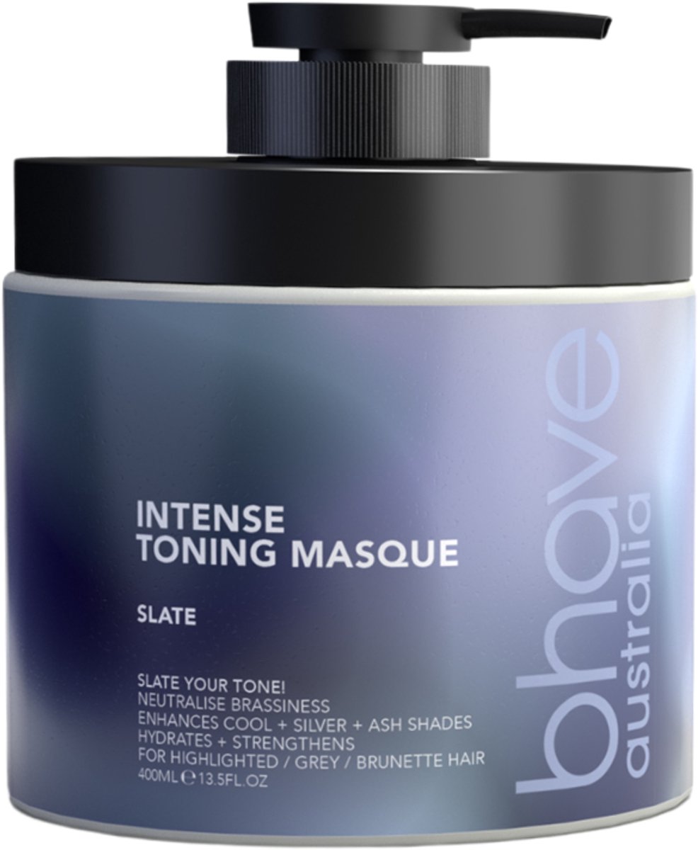 BHAVE - Intense Toning Masque Slate 400ml - Haarmasker - Voor frisse, coole lokken en geweldige glans op het haar