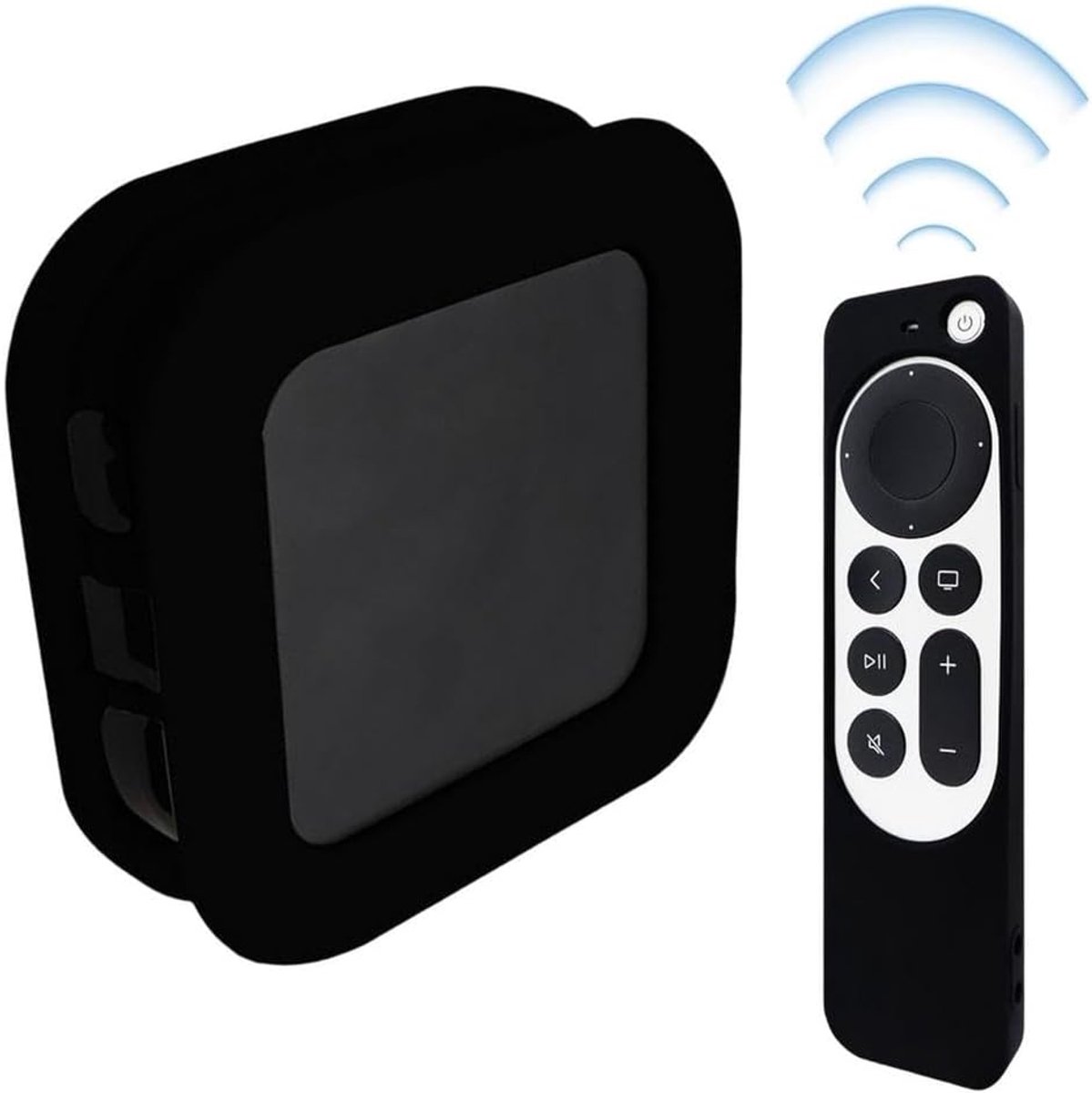 Beschermhoes Set Top Box - Afstandsbediening Cover - Apparaat Bescherming - Schokabsorberend Ontwerp - 100g Gewicht - Zwart