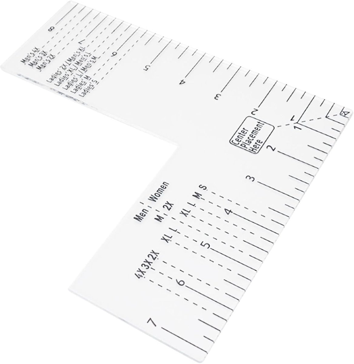T-shirt Liniaal - Naai Hulp - Kleding Ontwerpen - Nauwkeurige Uitlijning - ca. 18 cm - Transparant