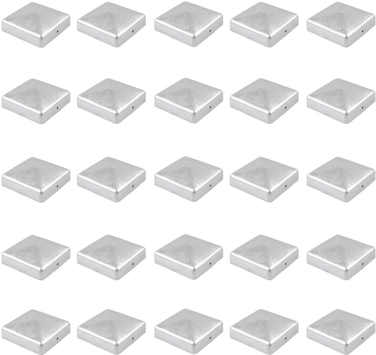 TRUTZHOLM - Paalkap Gegalvaniseerd - 101 mm - Piramide - Afdekkap voor Palen 10x10 cm - Hekwerk Bescherming - 25 Stuks Set