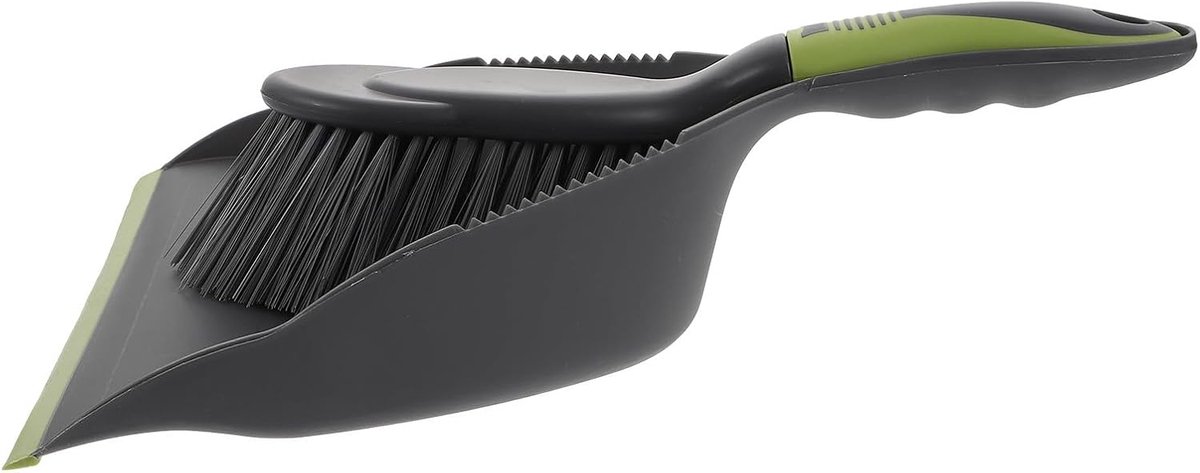 Mini Schoonmaakset - Bezem Stofblik - Bureau Reinigen - Compact en Handig - 325 cm - Grijsgroen