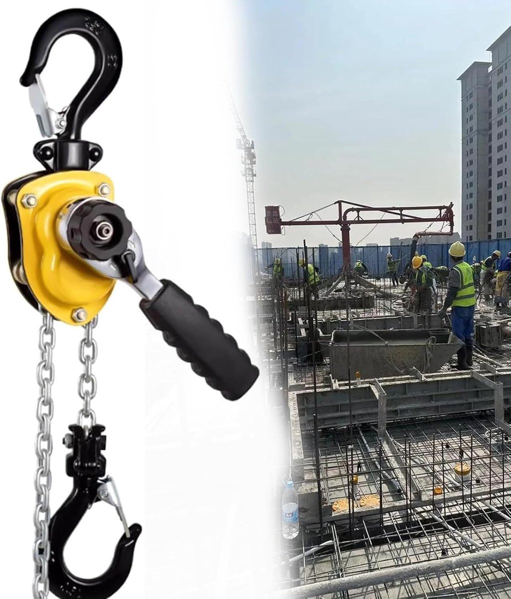 Handkettingtakel - Hefkraan - Zware ladingen tillen - Robuuste constructie - Tot 1.5 ton - Oranje