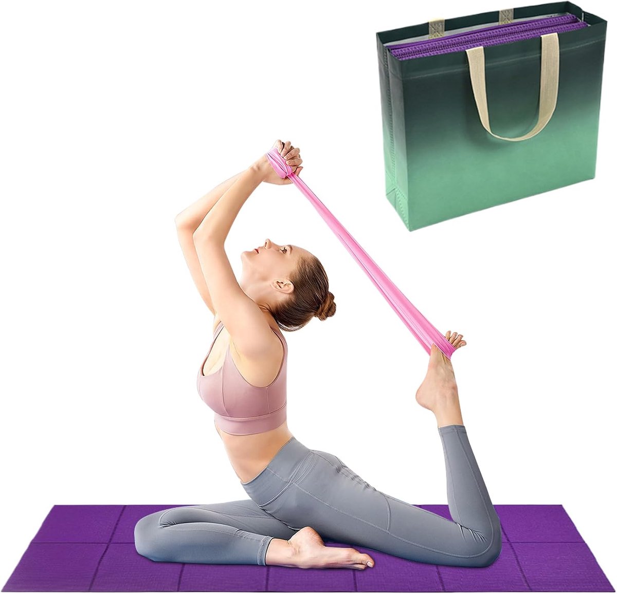 Opvouwbare Slaapmat - Reismat Fitnessmat - Outdoor Activiteiten - Antislip Ontwerp - 173 x 61 cm - Violet