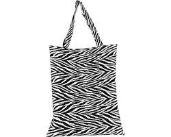 Boodschappentas Dames - Strandtas Shopper - Dagelijks Gebruik - 100% Gemaakt in Italië - 38x48 cm - Roze Zebra