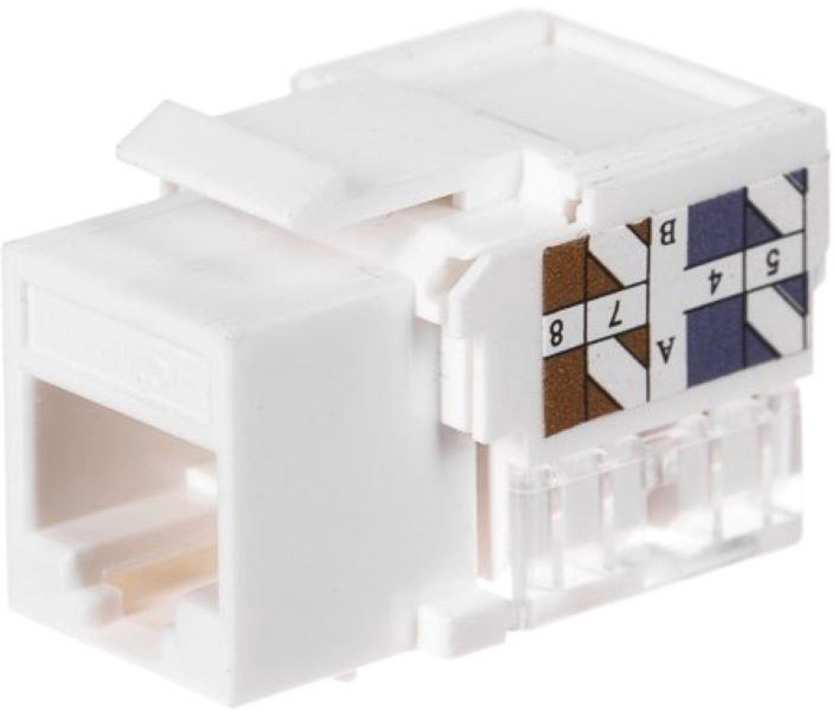 Netrack - Keystone Jack RJ45 UTP - Wit - Kat. 5e - Inclusief Klemaansluiting