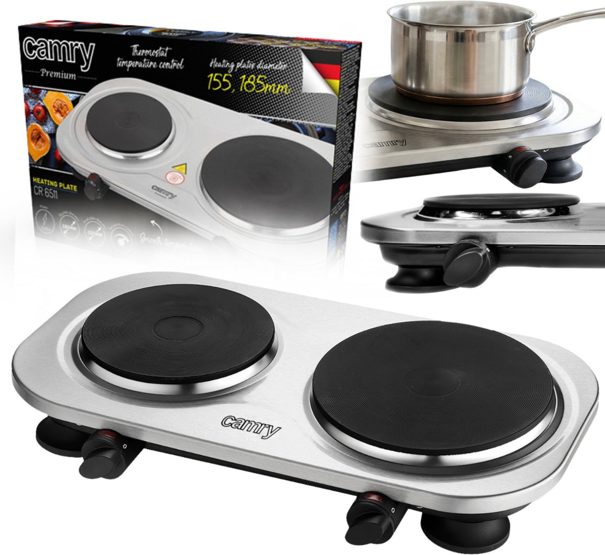 Dubbele Elektrische Kookplaat - 2500W CR 6511 Camry