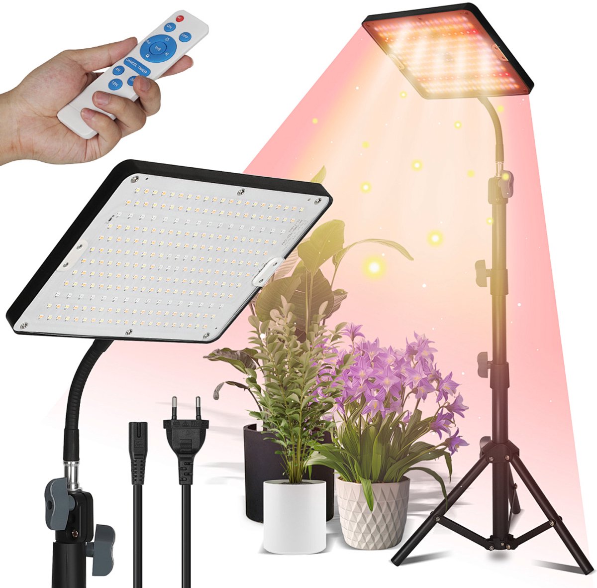 Groeilamp Met beugel - hoogte verstelbaar 77-130 cm - Kweeklamp - Indoor Grow Light - LED verlichting - Drie verlichtingsmodi