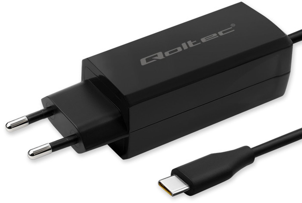 Qoltec GaN Super Fast - 90W - USB-C - Snelladen - Voor Laptop, Smartphone, Tablet