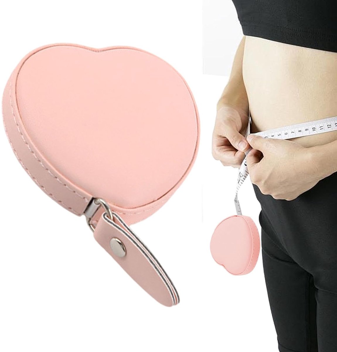 Meetlint - Zachte liniaal - Nauwkeurig meten - Flexibel PU materiaal - 6 x 6 x 1.5 cm - Roze