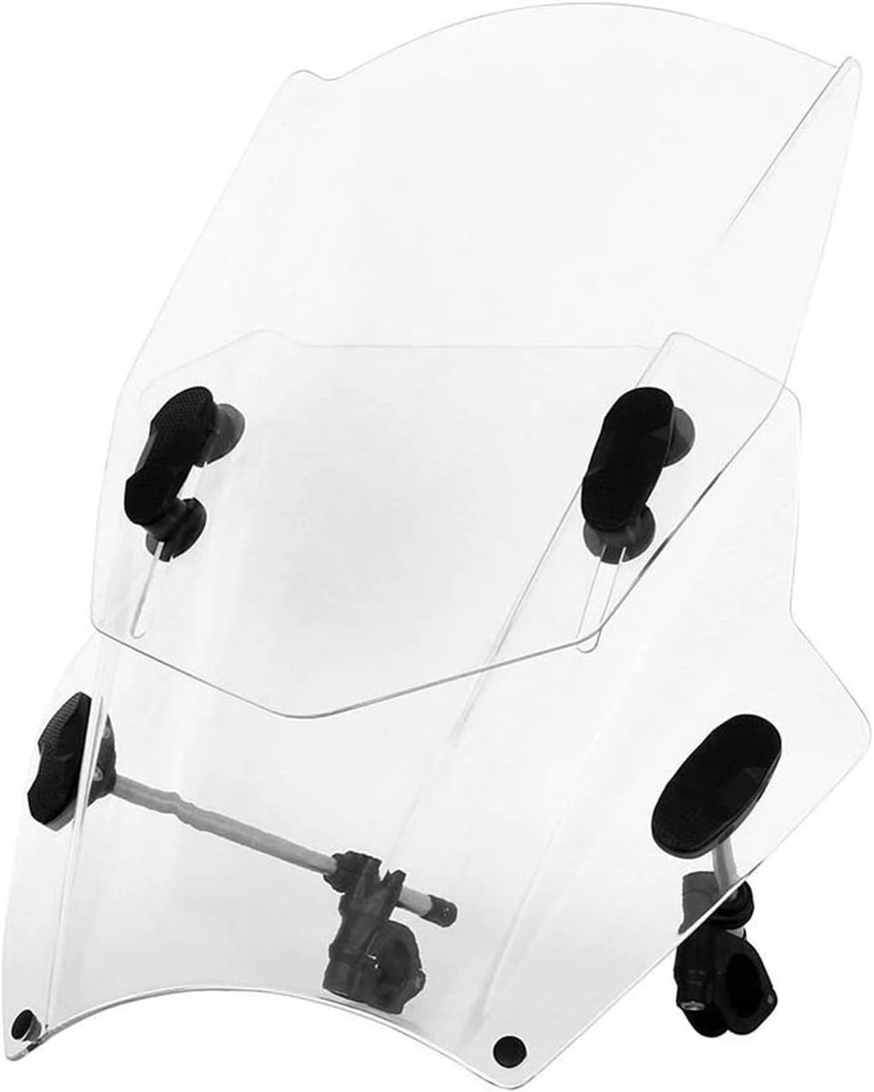Motorfiets Windscherm - Fiets Deflector - Comfortabel Rijden - Verstelbare Hoogte - 41cm Breed - Zwart