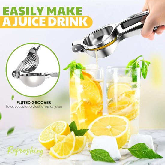 Citroenpers - Limoenpers - Lemon Squeezer - Citrusknijper - Handmatige Citruspers - Handdrukmodel - Roestvrijstalen - Voor Diverse Citrusvruchten, Zoals Citroenen, Limoenen en Sinaasappels — afbeelding 5