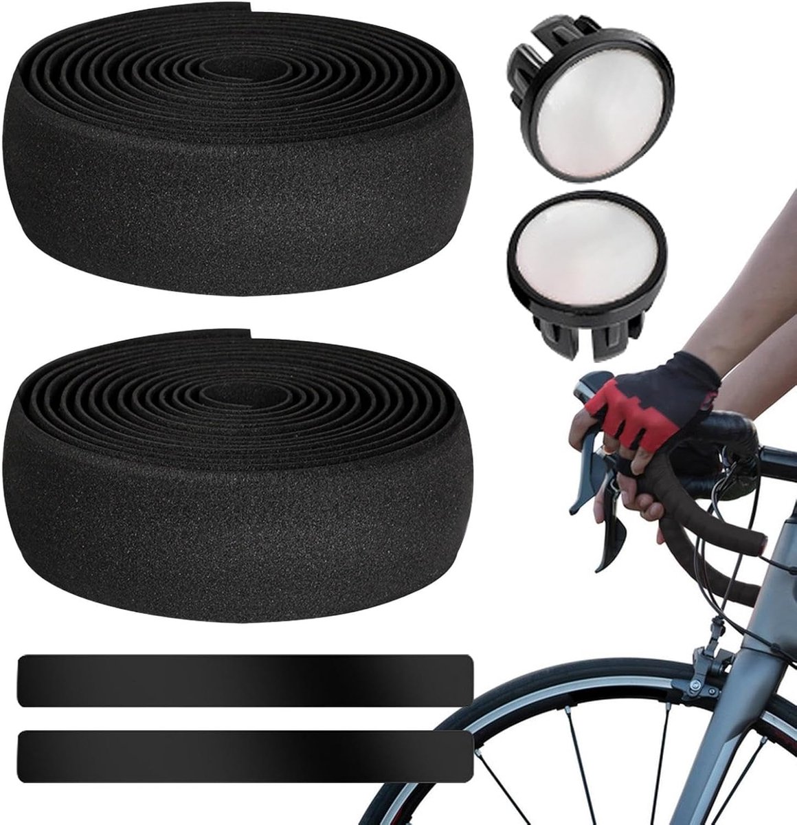 Fietsstuurband - Griptape - Comfortabel Fietsen - Schokabsorberend - 200 cm Lengte - Zwart