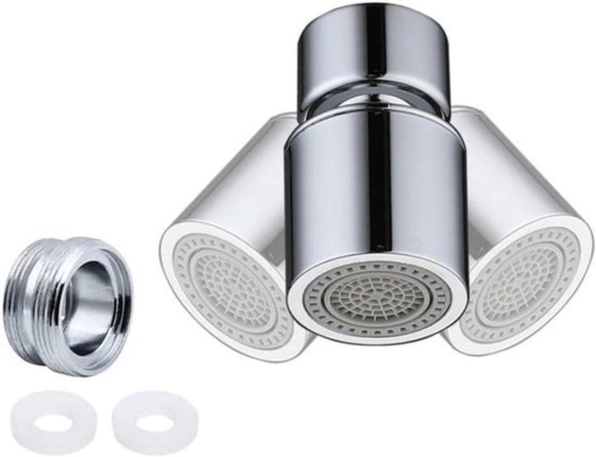Cocoplus - Dubbele functie kraanbeluchter - 360° draaibare kraanbeluchter - chroom - kraanbevestiging - kraanverbinder - M22 buitendraad - M24 binnendraad - Geschikt voor - Kleur of model - kraan met M22 buitendraad of M24 binnendraad