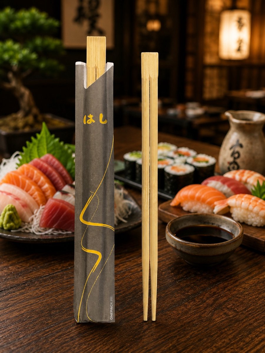 ATXANC Bamboe Eetstokjes 21 cm – 100 Paar – Individueel Verpakt – Naturel – Voor Sushi, Noodles, Rijstgerechten, Horeca en Take-away