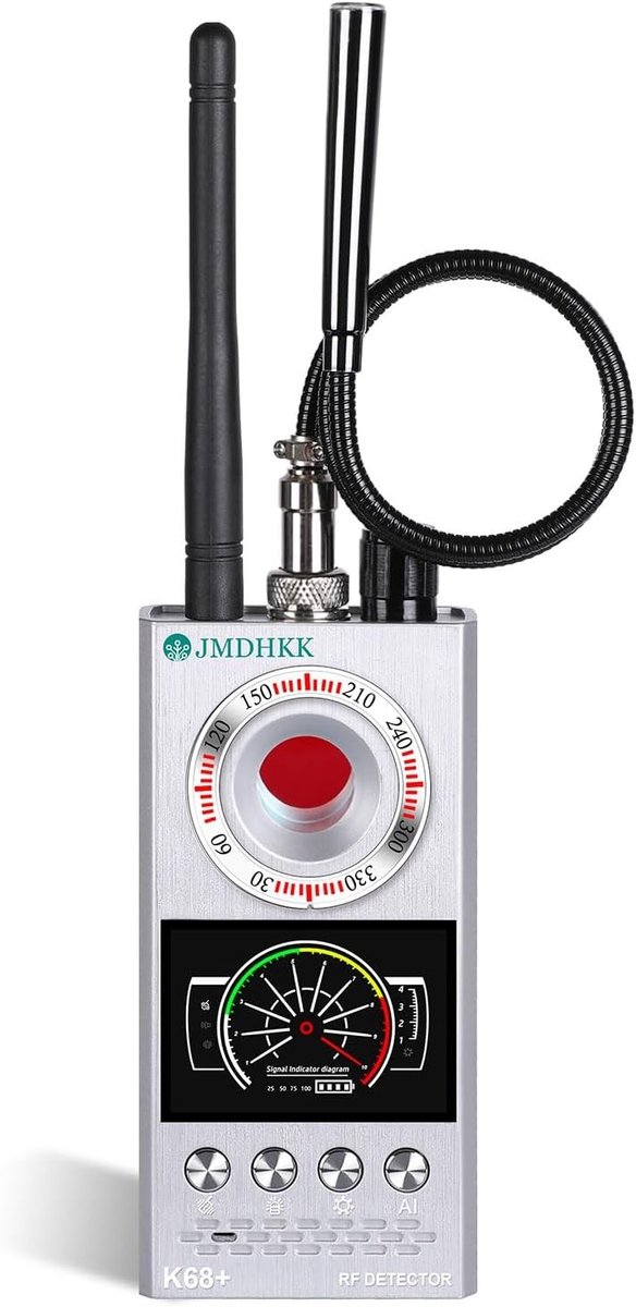 Verborgen camera detector - Zilver - Compact privacybeschermingsapparaat - Detecteert camera’s, trackers en draadloze signalen - Voor thuis en onderweg