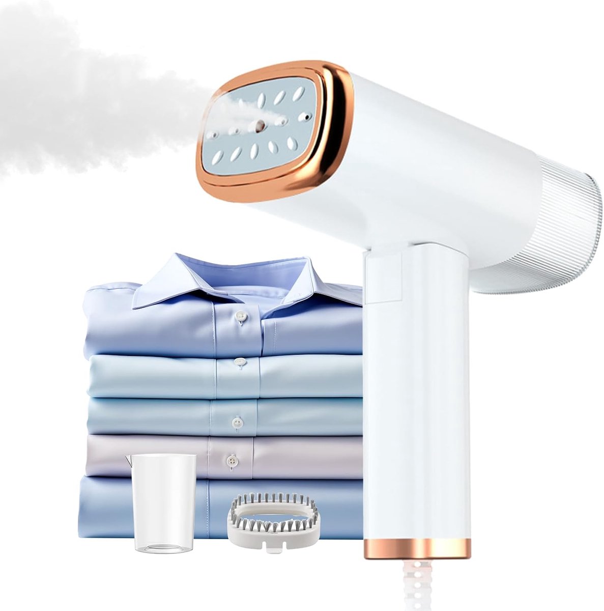 Draagbare kledingstomer met strijkijzer - Opvouwbare kledingstomer - Inhoud 120 ml - Kledingstomer - Snel opwarmen in 20 seconden & 1000W hoog vermogen - Verwijdert direct kreuken uit kleding voor thuis/op reis
