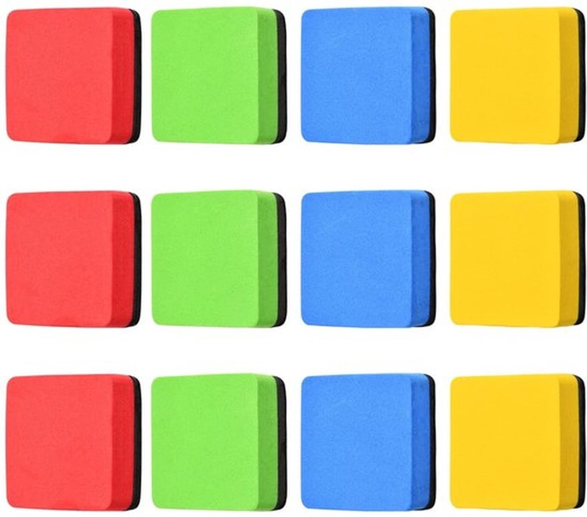 Whiteboardwisser Magnetisch - Mini Whiteboardwisser - 12 Stuks - EVA Materiaal - Draagbaar - Handzaam en Opbergvriendelijk - Whiteboardgum