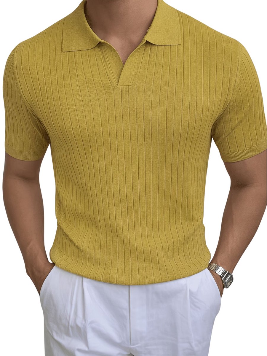 Currero T-Shirt Heren Shirt Zomerkleding T Shirt Mode Old Money Polo Mannen Kleding Volwassenen Brons Bruin