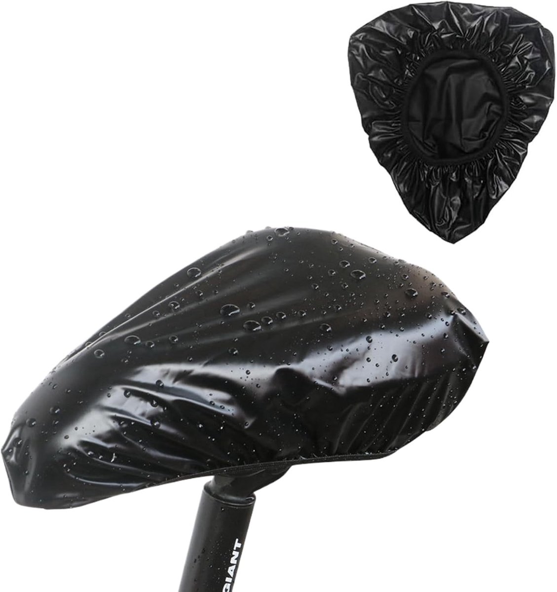 Zadeldekje voor fiets - Zwart - 29 x 27 cm - Waterdichte PVC Fietszadelhoes met Elastisch Koord - Voor Meeste Fietsen