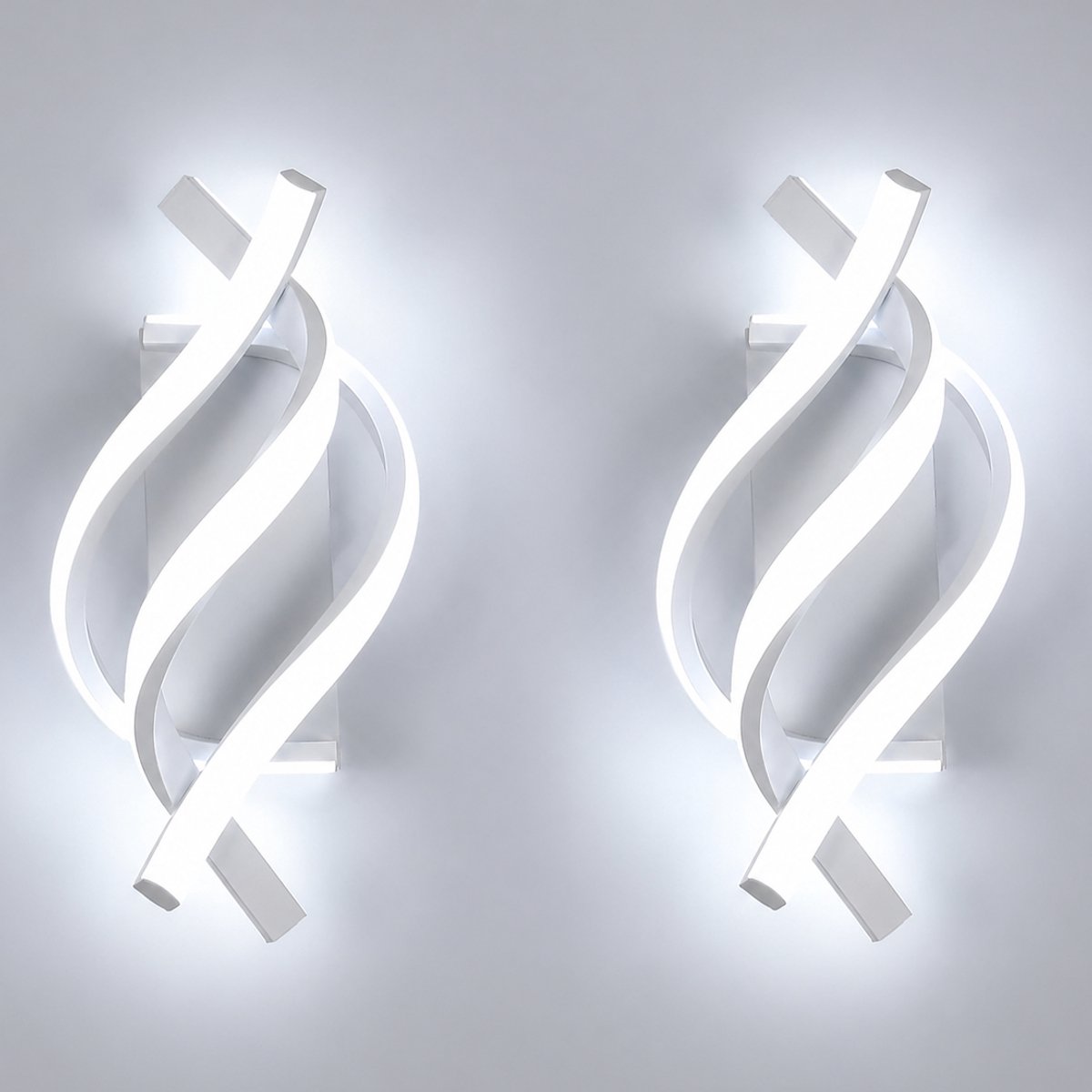 LED-Wandlamp Voor Binnen – Aluminium Wandlamp – Moderne Slaapkamerwandlamp, Geschikt Voor Woonkamer, Slaapkamer, Trappenhuis En Hal – Wit (2 Stuks)