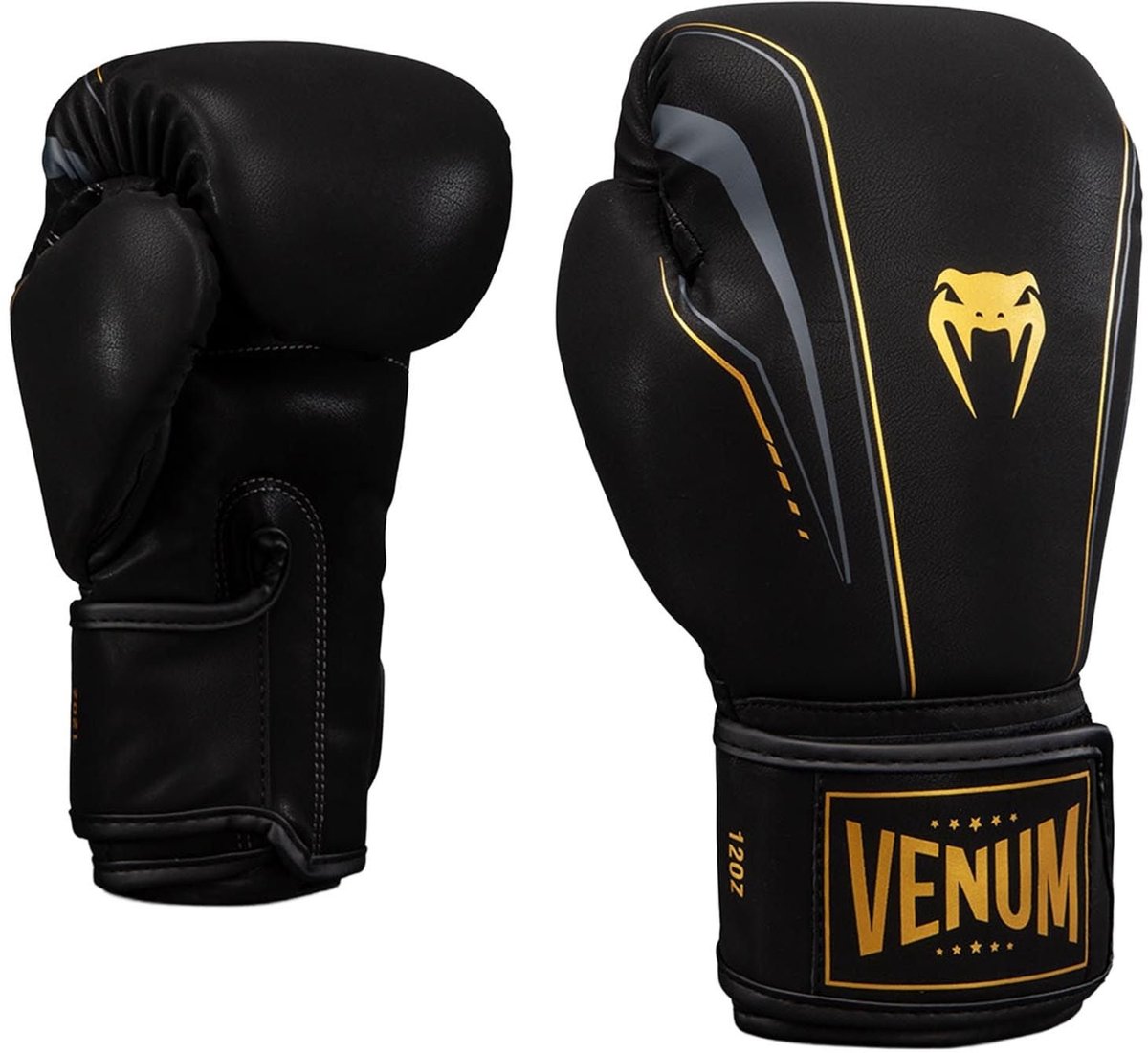 Venum Streamline Bokshandschoenen – Premium Kickboks Handschoenen – Zwart/Goud - 16 OZ