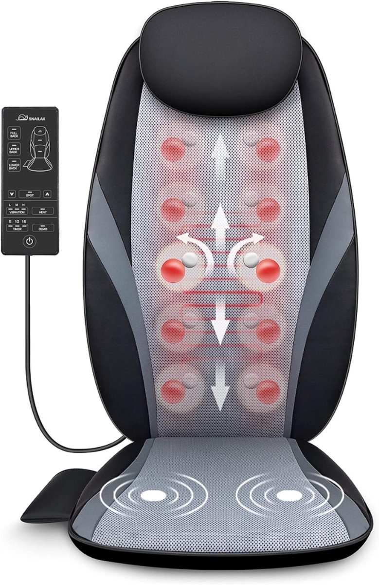 VALI® Massagekussen - Massage Apparaat voor Nek en Rug - Massageapparaten - Zwart - 41cm x 36cm x 66cm