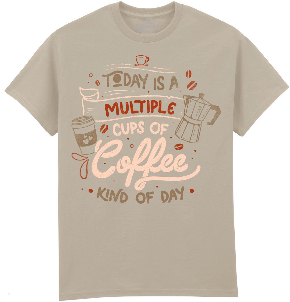 Koffie Multiple Cups Of Coffee The Coloured House T-shirt XL
