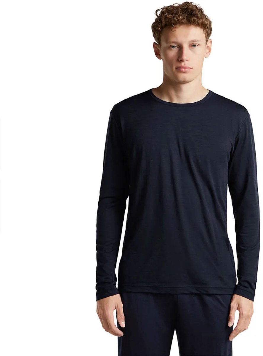Icebreaker 150 Lodge Relaxed T-shirt Met Lange Mouwen Blauw,Zwart L Man