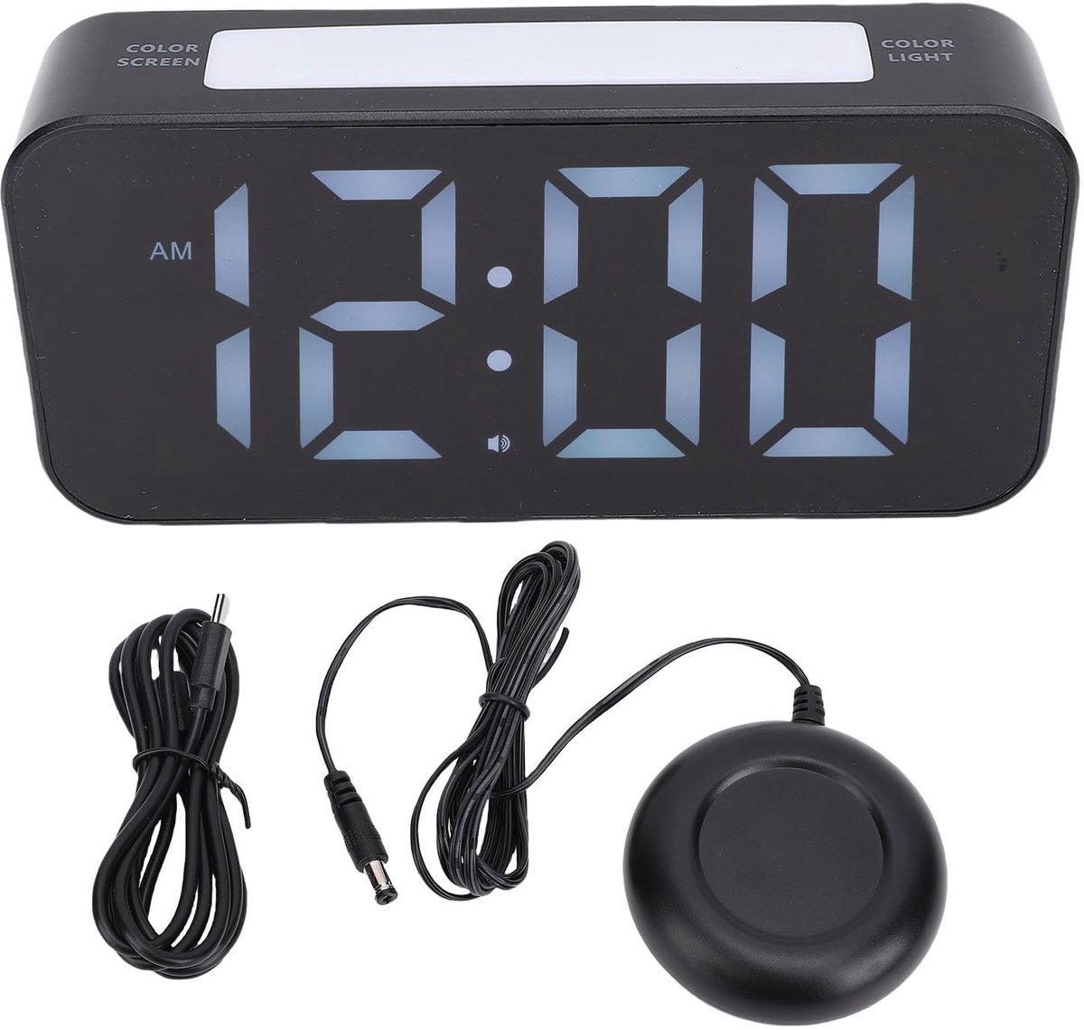 Solidchoice - Digitale Wekker met RGB Display en USB Oplader