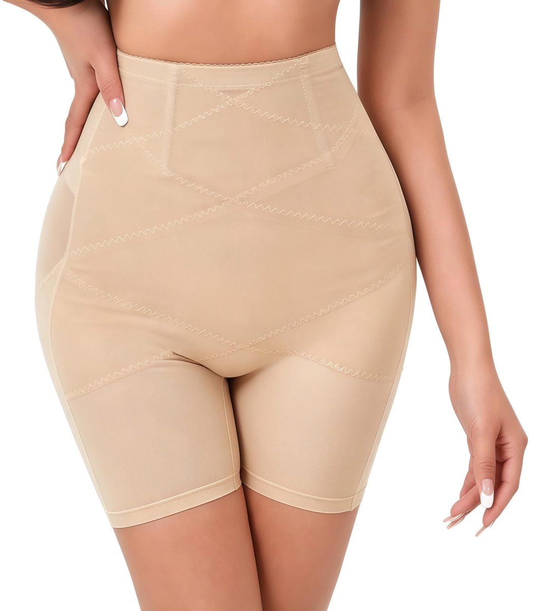 Solidchoice - Buikcorrigerende Onderbroek Dames Hoge Taille Shapewear Beige XL