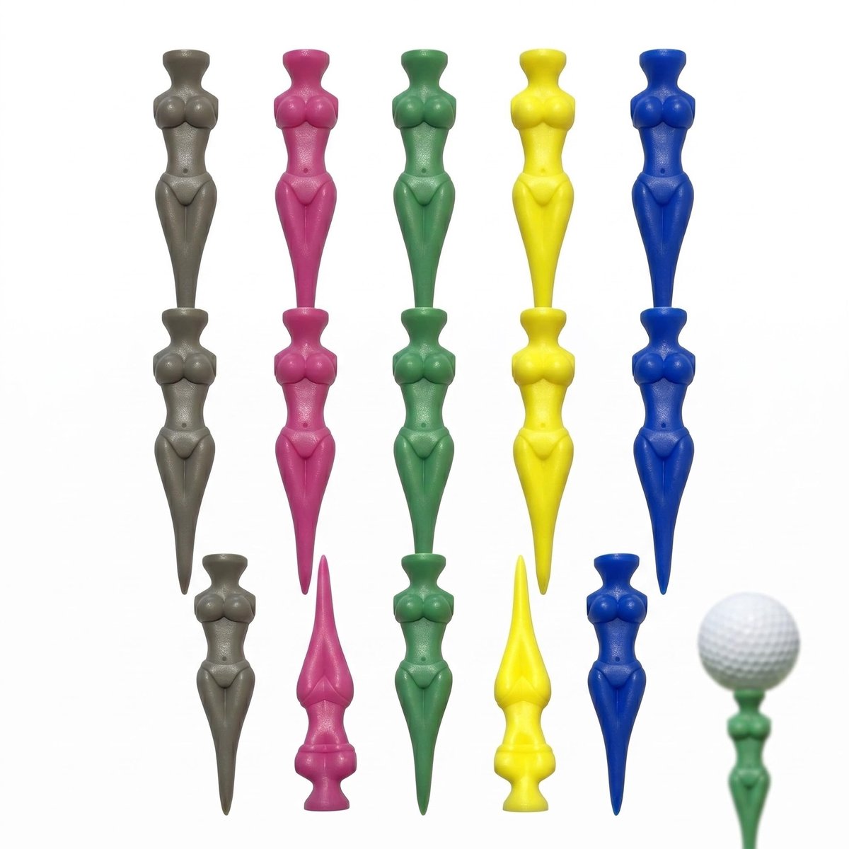 Solidchoice - Grappige Herbruikbare Golftees in Vrouwenvorm