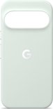 Lichtgroene magnetische telefoonhoes met Google G-logo, op de achterkant.