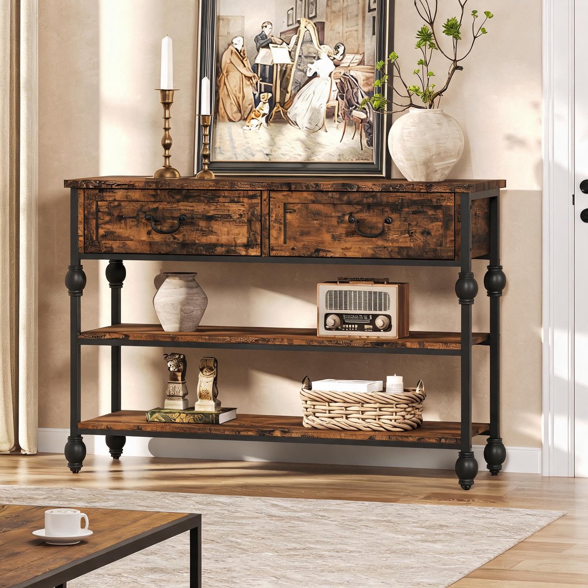 Danky - Consoletafel - 2 Laden - Metaal - Smal Design