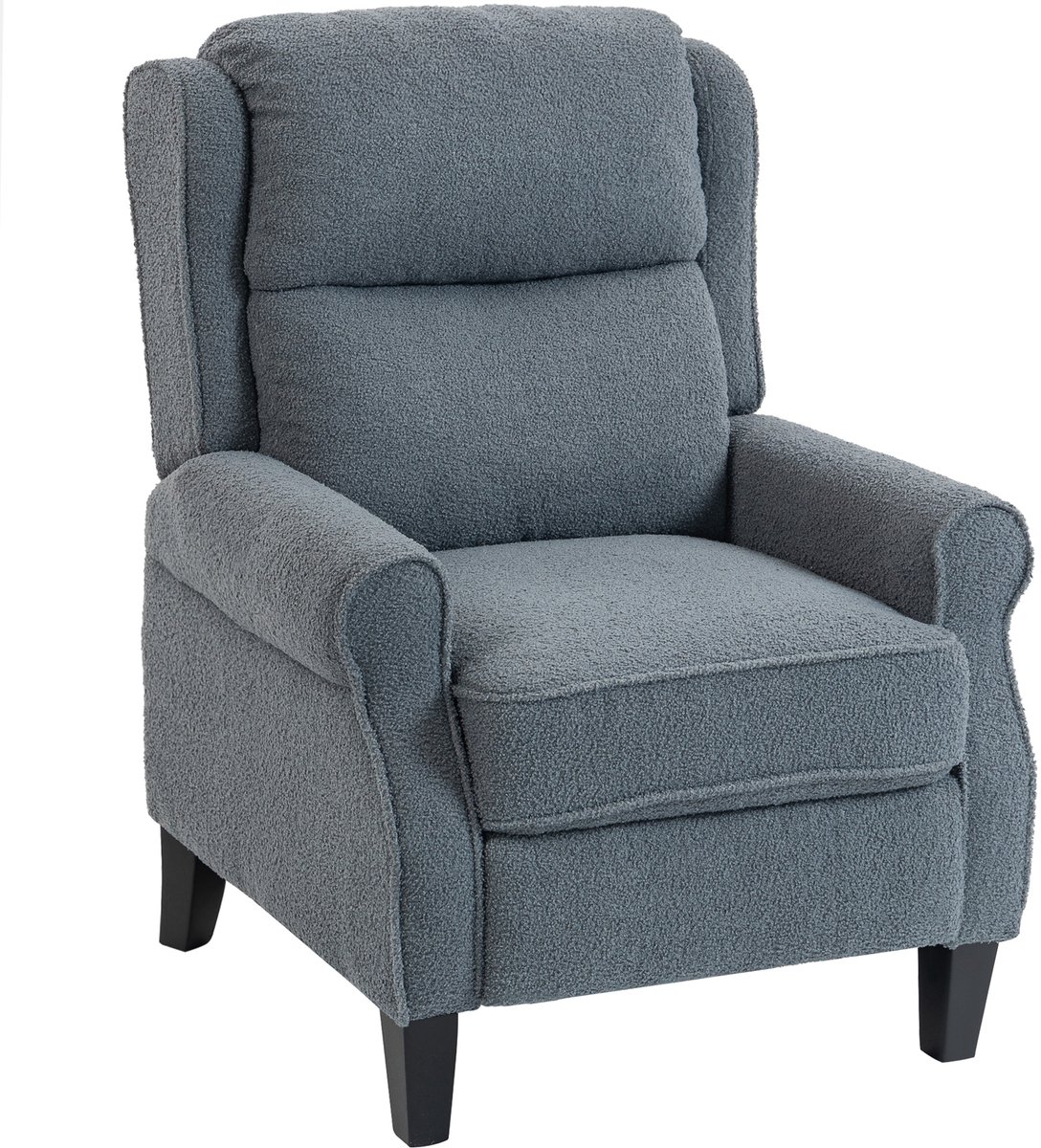 HOMCOM Relaxbank - Teddy Fleece (100% Polyester) - 74 x 84 x 102 cm - Grijs