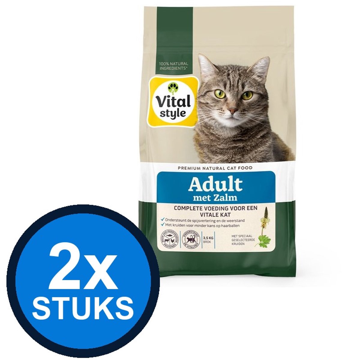 VITALstyle VITALstyle Kat Adult Zalm - Kattenvoer - 1,5kg