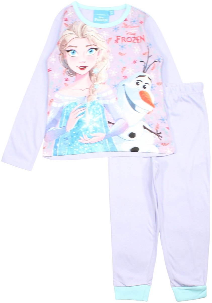 Disney Frozen Pyjama Paars - Elsa & Olaf - Lange Mouwen & Lange Broek - 100% Katoen - Maat 116