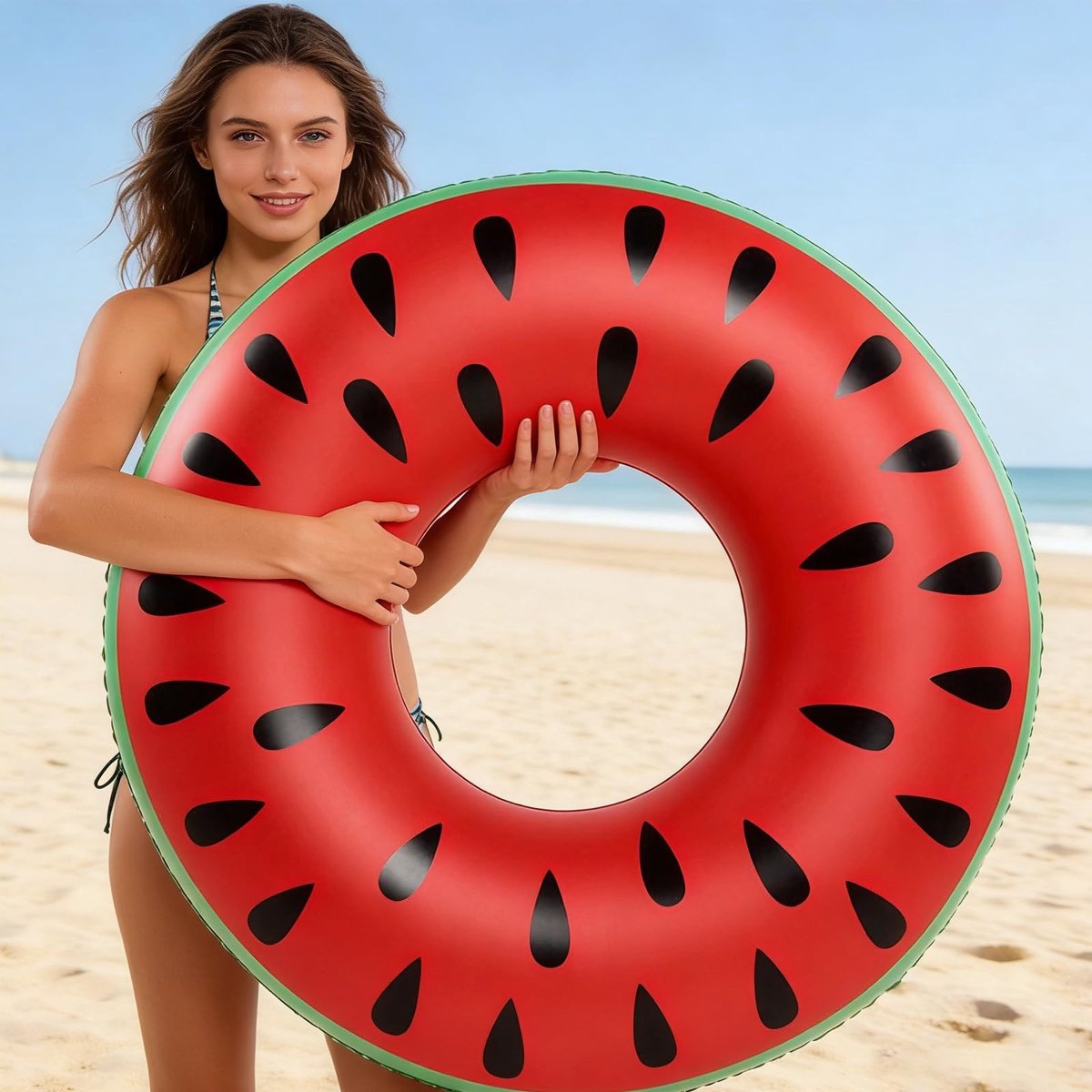 Solidchoice - Opblaasbare Zwemring voor Volwassenen in Watermeloen Design
