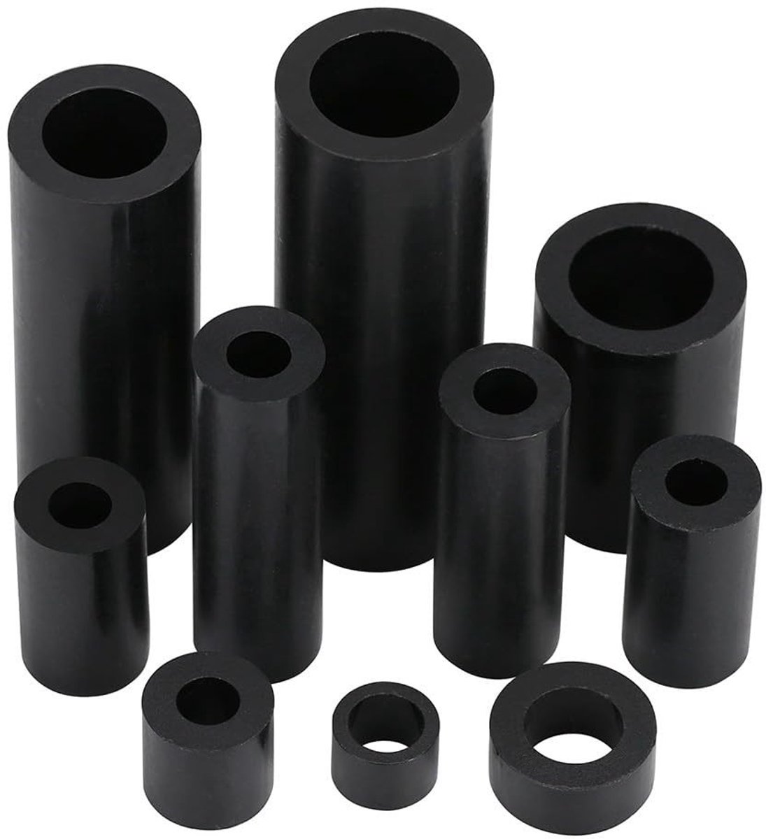 Solidchoice - Set van 50 Zwarte Plastic Spacers M6×11×12mm