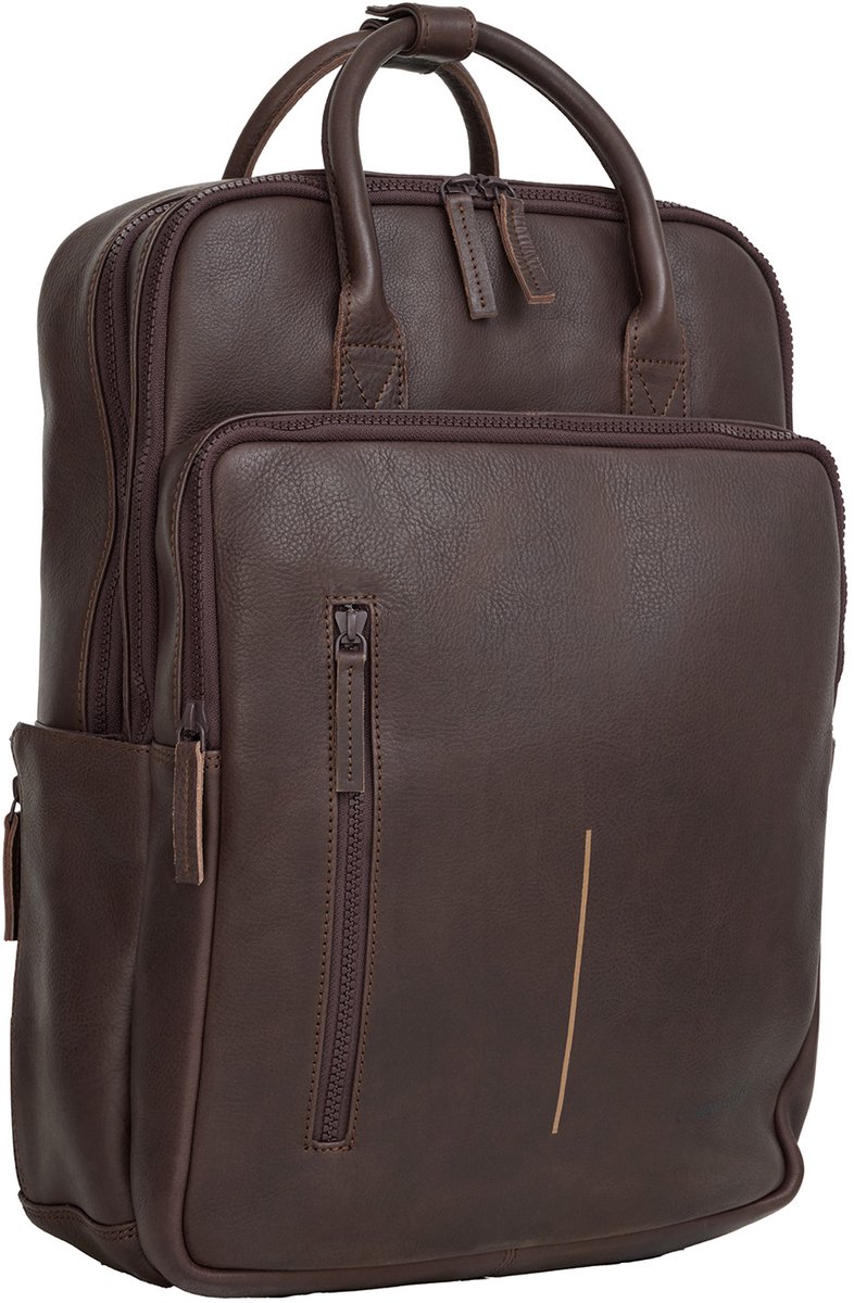 New Rebels Obsidian Milwaukee Bruin Leren Laptoprugzak 15.6 inch Premium Werktas Schooltas Business 18 Liter Echt Leer