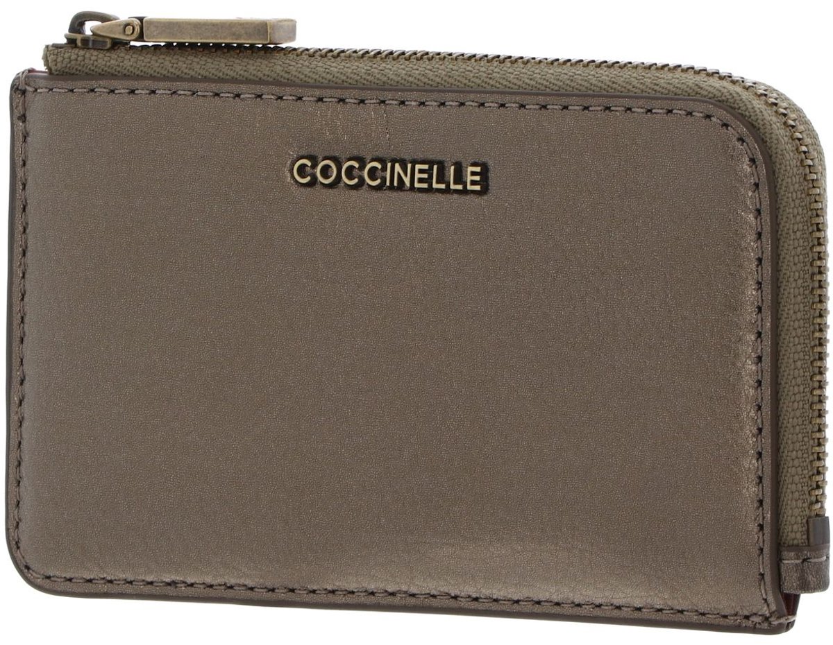 COCCINELLE Leren kaarthouder Metallic Soft Card Holder Antique Brass Taupe