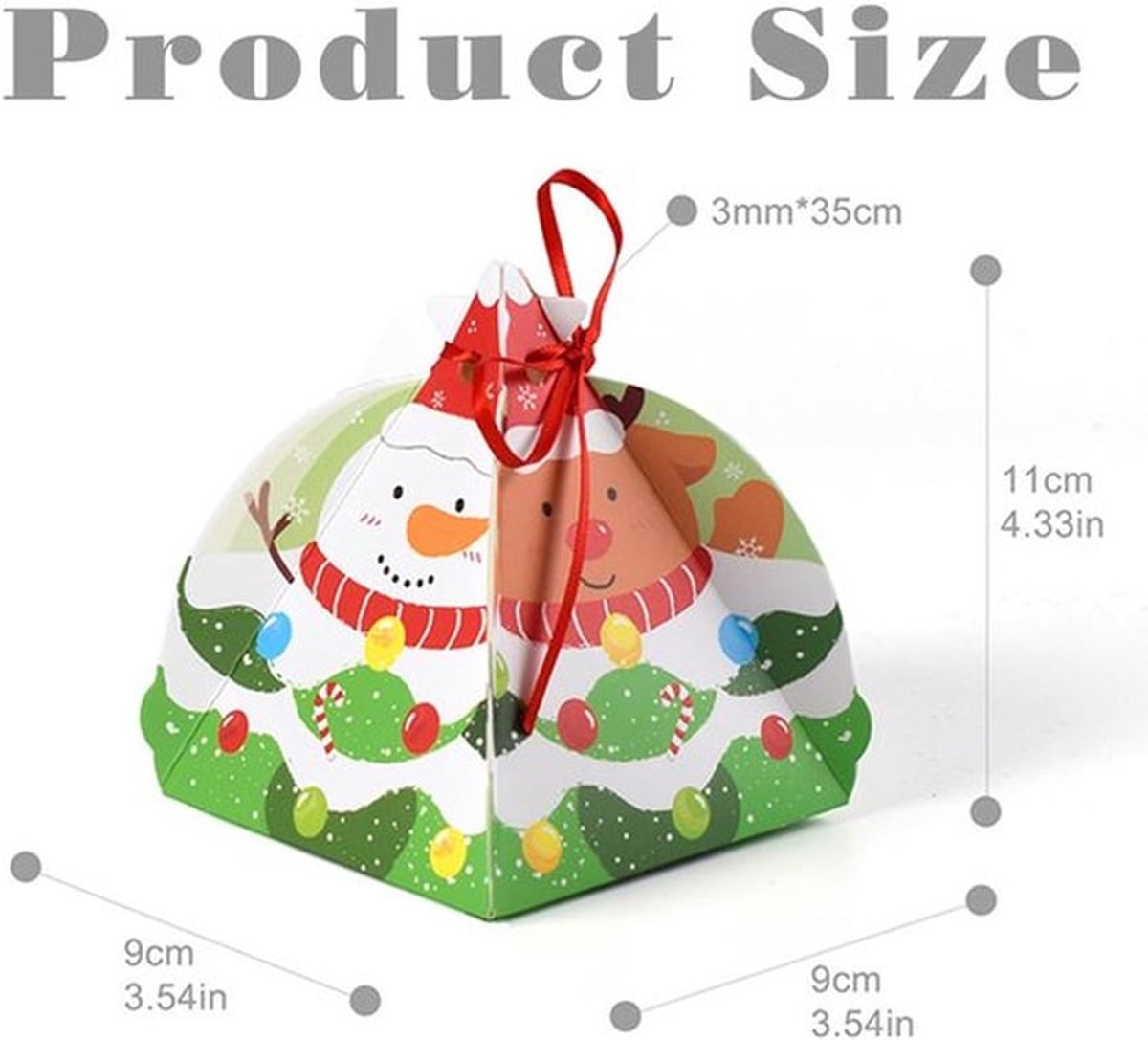 10 Stuks Kleine Geschenkdozen voor Kerstmis - Lege Snoepdozen met Lint