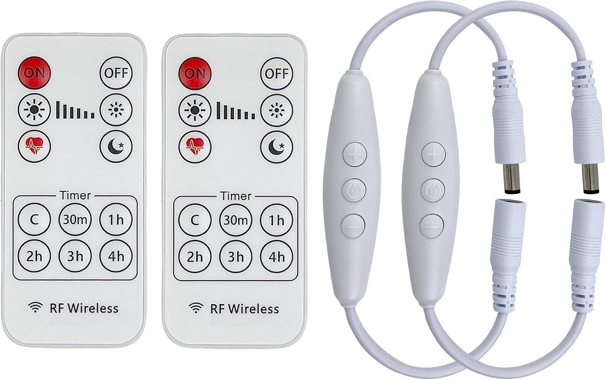DC Dimmer Schakelaar - Wit - 12V DC Rem+Dim-2P - Met Afstandsbediening en Steloze Dimming - Voor LED Verlichting