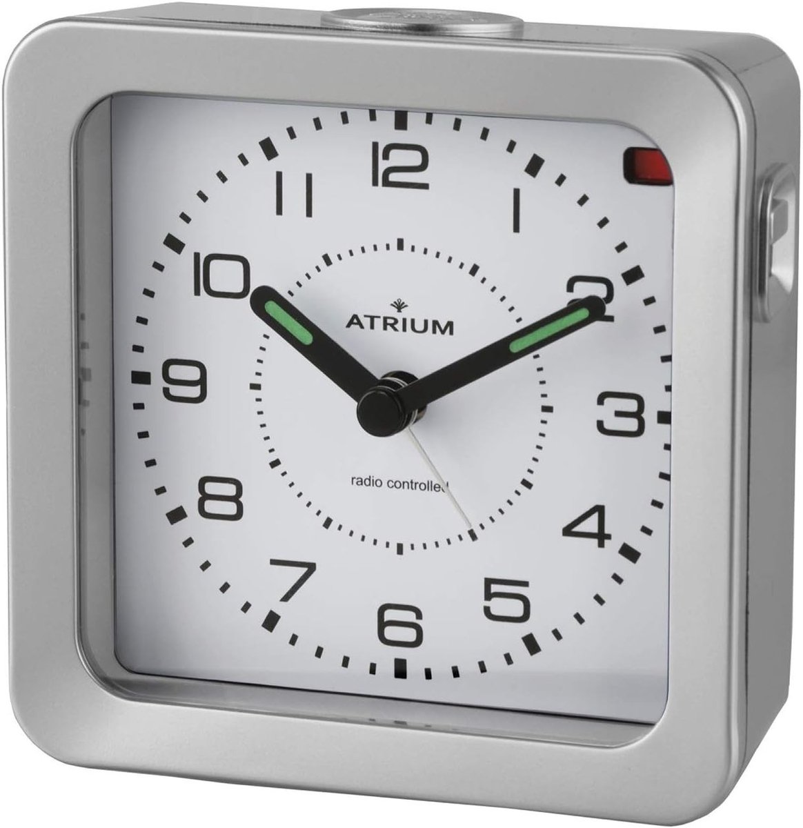 Radiowecker - Zilver - 9,5 x 9,5 x 3,5 cm - Geruisloze Wecker met Snooze-functie - Voor Thuis of op het Werk